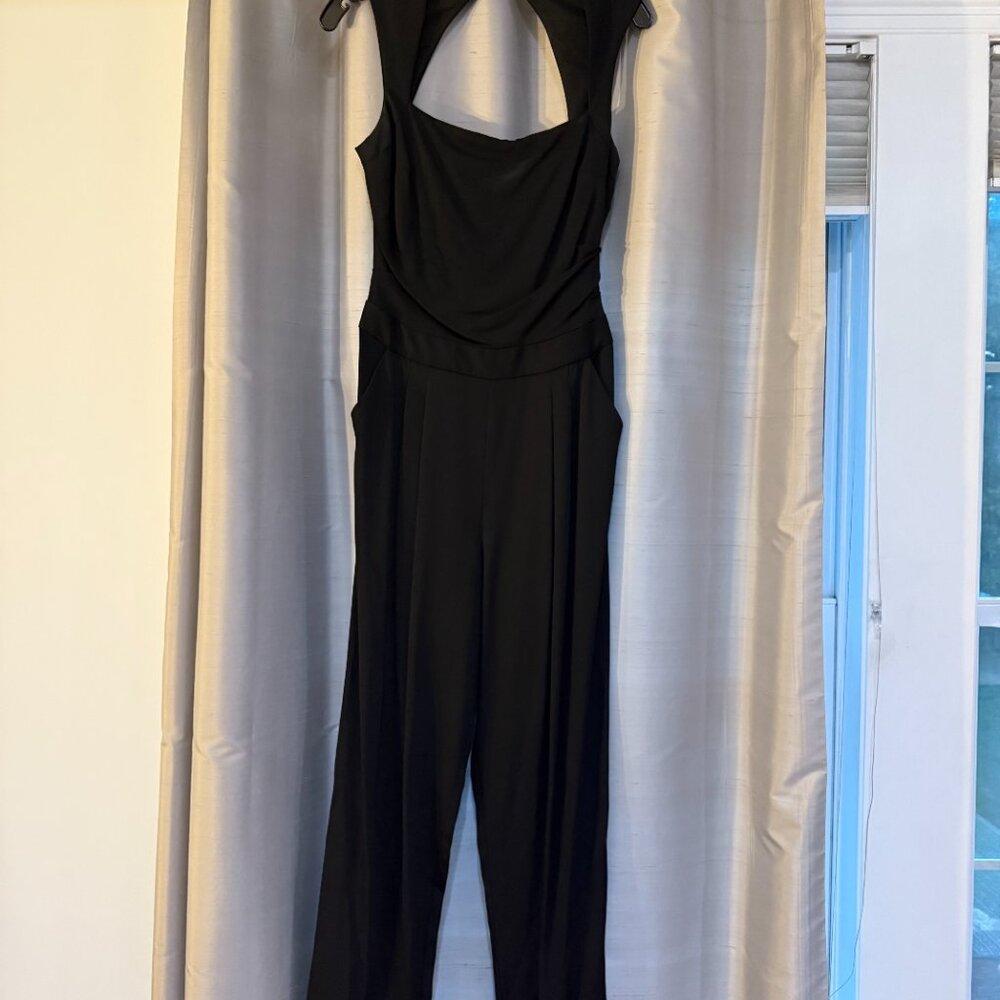Nicole Miller Artelier Black Sleeveless Back Cutout Jumpsuit